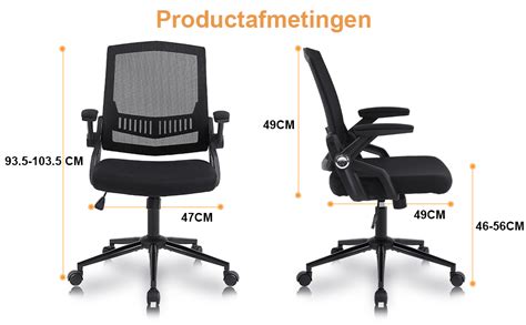 Youhauchair Bureaustoel Office Chair Met Opklapbare Armleuningen