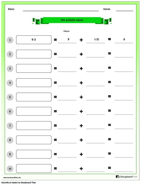 Přepisování Odčítání Jako Listu Sčítání Storyboard