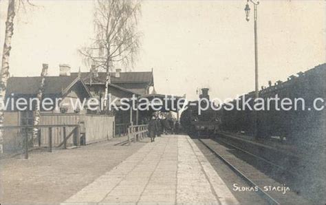 Fotokarte Sloka Bahnhof um 1920 Wiener Werkstätte Postkarten