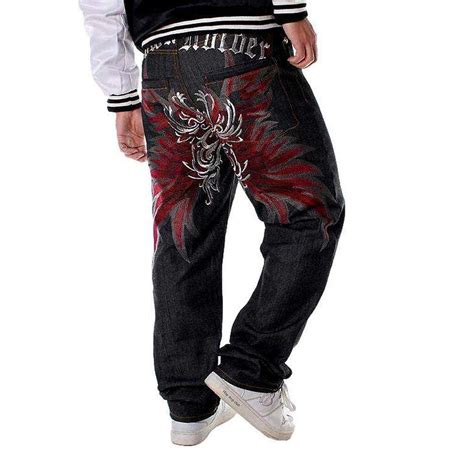 Hip Hop Back Embroidery Mens Jeans Black W30 Mens Jeans Hip Hop