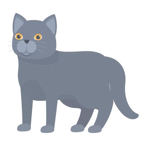 Russian Blue Cat Standing Looking Curious Vector Art At Vecteezy