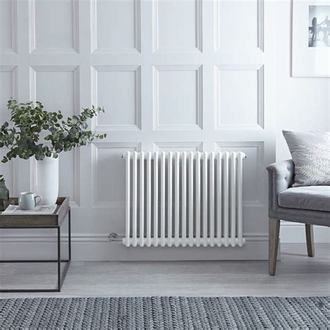 Regent Electric White Horizontal 2 Column Traditional Cast Iron Style