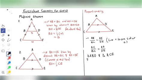 Midpoint Theorem And Proportionality Grade 12 Euclidean G Youtube