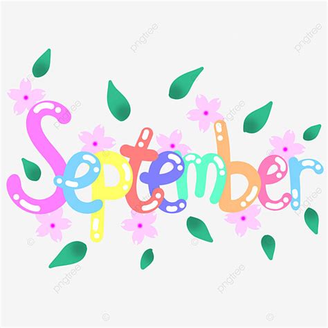 Colorful Cute September Handwritten In English For Calendar September