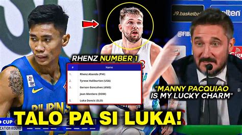 Rhenz Abando Tinalo Pa Sina Luka Doncic Top Sa Fiba Ranking Ng Mga