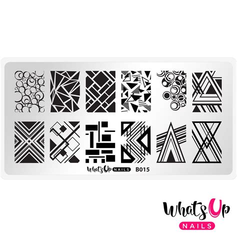 Whats Up Nails B015 Geo-Radical Metal Stamping Plate for Nail Art