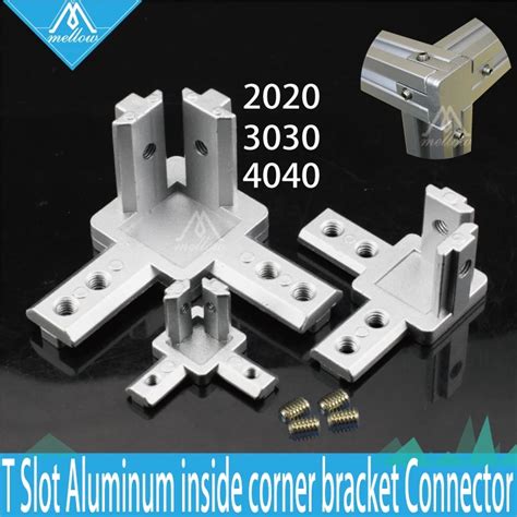 4pcs T Slot L Shape 2020 3030 4040 Aluminum Profile Interior 3 Way