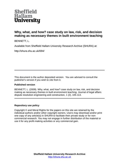 (PDF) Why, What, and How? Case Study on Law, Risk, and Decision Making ...