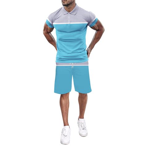 Yubnlvae Suits For Men Mens Fashion Short Sleeve T Shirt And Shorts Set