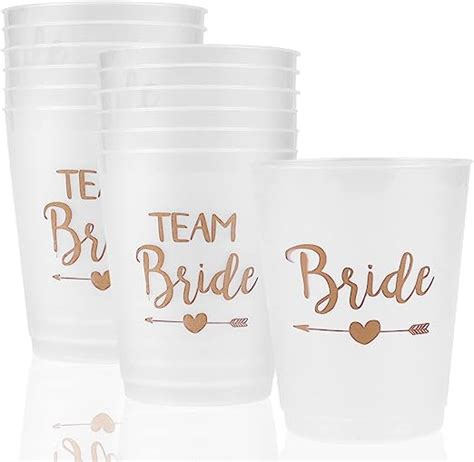 Lot de 12 tasses de mariée et d équipe de mariée verres à liqueur