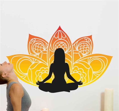 Floral Yoga Pose Wall Decor Tenstickers