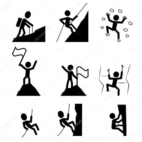 Icono De Senderismo Y Escalada Vector