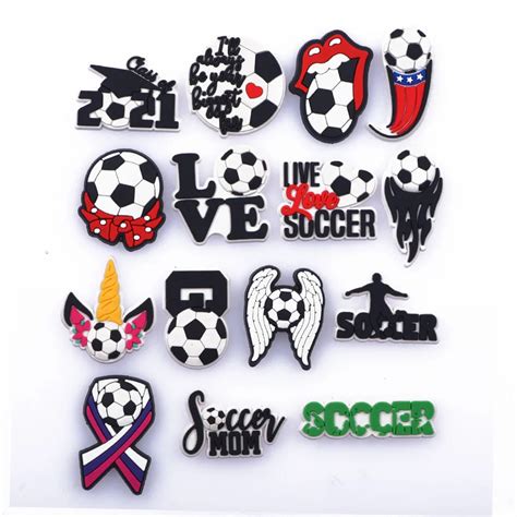 2021 Favorite Soccer Cloth Cartoon Crocks Charms Soft Pvc Sports