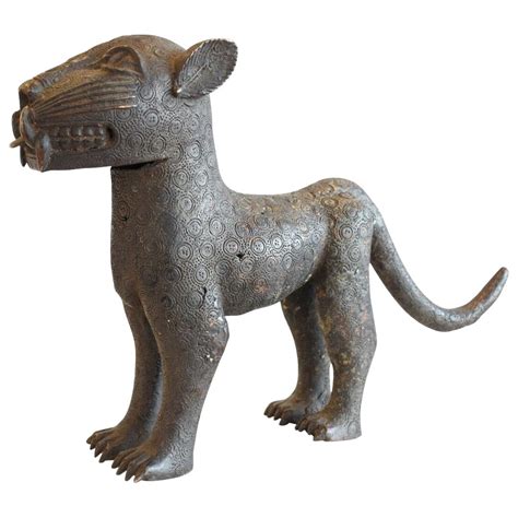 Vintage African Benin Bronze Royal Leopard Cat At 1stdibs Benin Cat