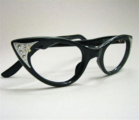 1950s Cat Eye Glasses Vintage French Rhinestone Eyeglasses Etsy