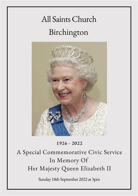 A Special Commemorative Civic Service In Memory Of Her Majesty Queen