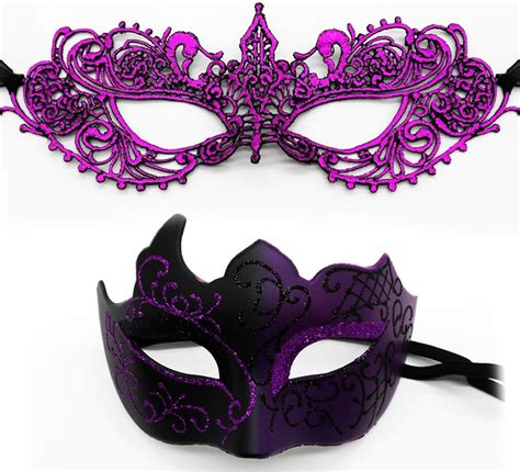 Black And Purple Masquerade Masks For Men