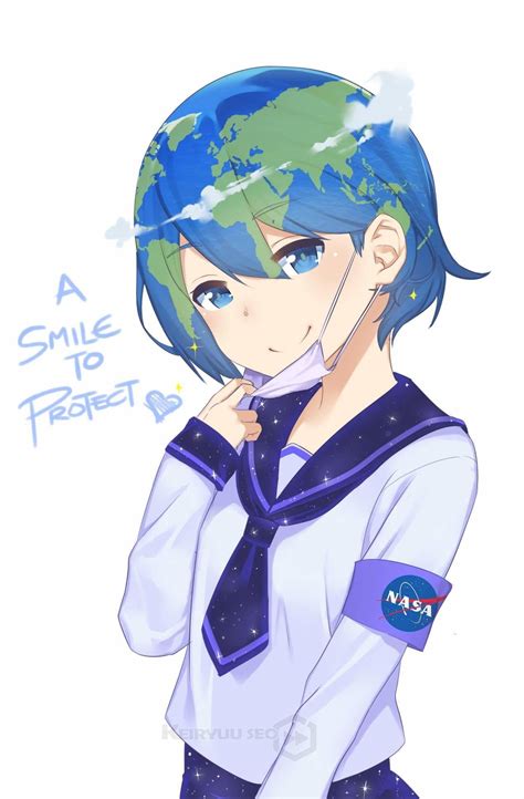 A Smile to protecc | Earth-chan | Earth-chan, Anime characters, Anime