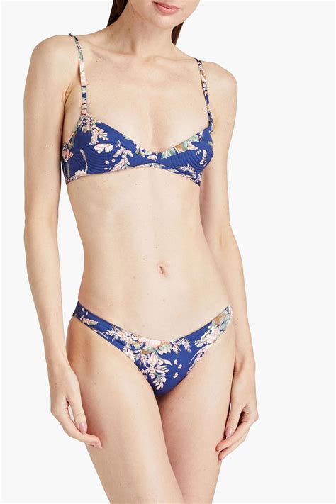 ZIMMERMANN Quilted Printed Triangle Bikini Top THE OUTNET