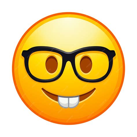 Emoticon De Calidad Superior Nerd Emoji Emoticon Con Gafas