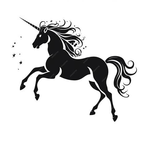 Premium AI Image | A silhouette black and white of a unicorn