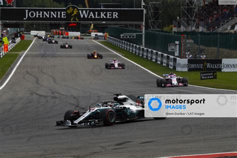 Lewis Hamilton Mercedes Amg F W Leads Sergio Perez Racing Point