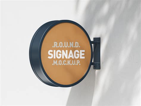 Free Round Street Sign Logo Mockup PSD Good Mockups