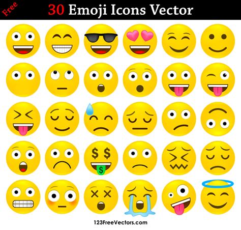 Free Emoji Icons Vector Pack