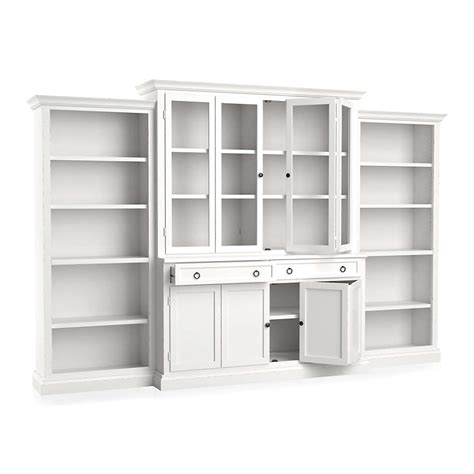 Cameo 4 Piece White Glass Door Wall Unit With Open Bookcases Reviews