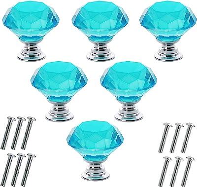 Akstore Pcs Crystal Glass Cabinet Knobs Mm Diamond Shape Drawer