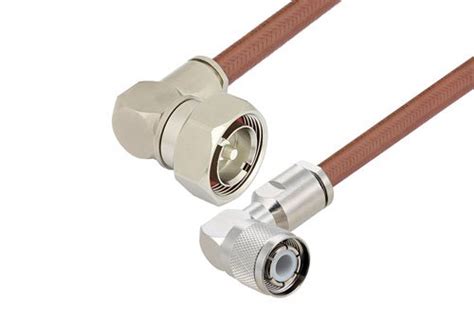 HN Male Right Angle To 7 16 DIN Male Right Angle Cable Using RG393 Coax