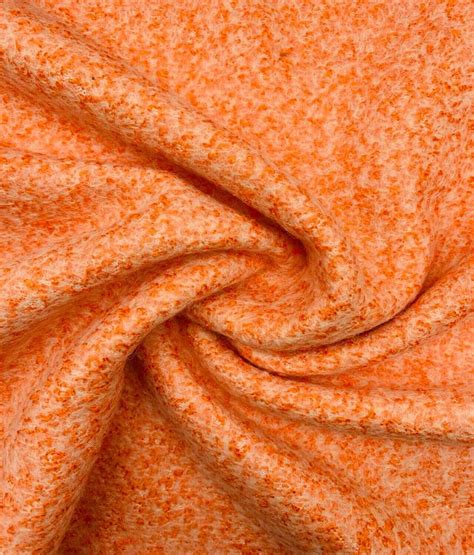 Tissu Lainage Bouclette Kurapika Orange Abricot Interstoff