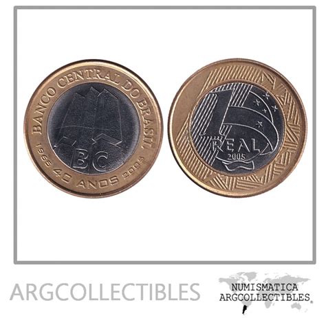 Brasil Moneda Real Bimetalica Aniv Banco Central Km Au