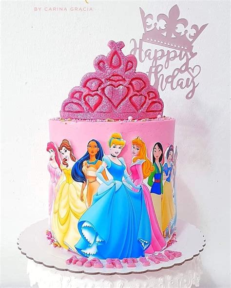 Princess Birthday Cake With Cake Toppers