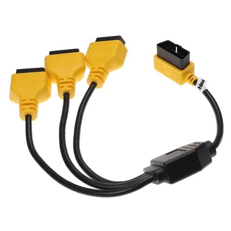 Vhbw Adaptateur OBD2 Port OBD2 16 Broches Vers 3x OBD2 M 16 Broches