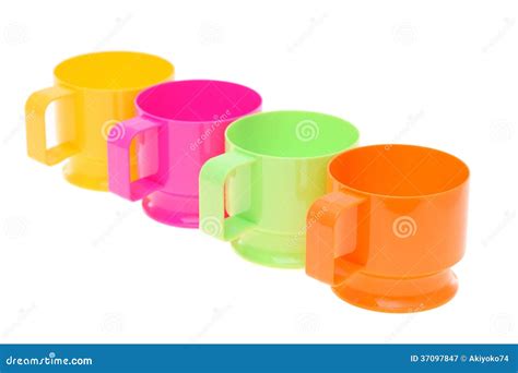 Colorful Plastic Cups Stock Image Image Of Drink Bright 37097847