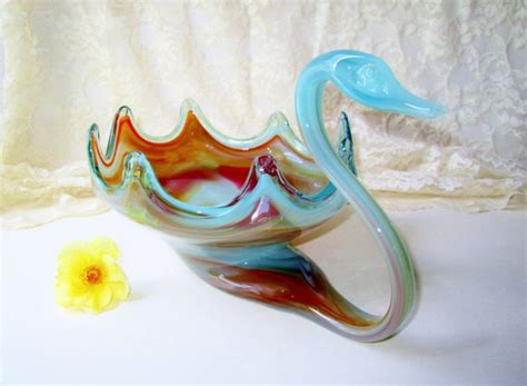 Vintage Murano Glass Swan Bowl Glass Designs