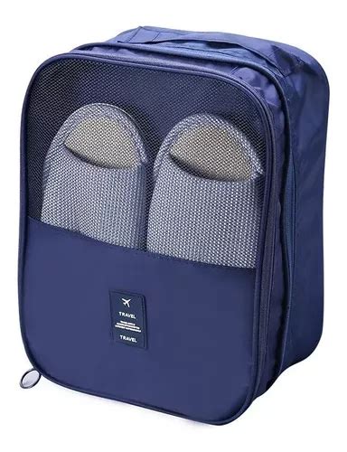 Bolsa Organizadora Sapatos Necessaire Viagem Academia Cor Azul Escuro