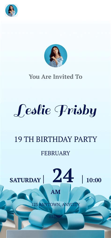 Birthday Invitation App Template | Jotform