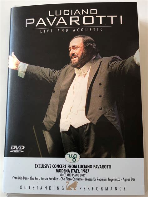 Luciano Pavarotti Live And Acoustic DVD 2005 Exclusive Concert Modena