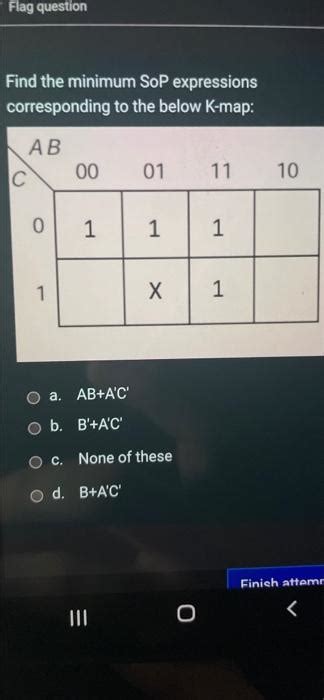 Solved Flag Question Find The Minimum SOP Expressions Chegg