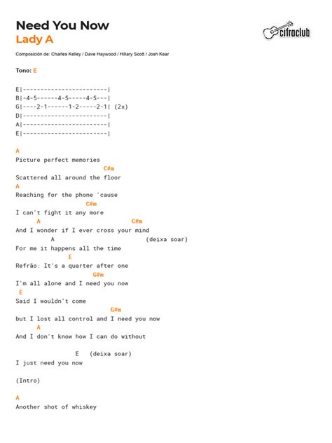 Letras De Lady A Need You Now