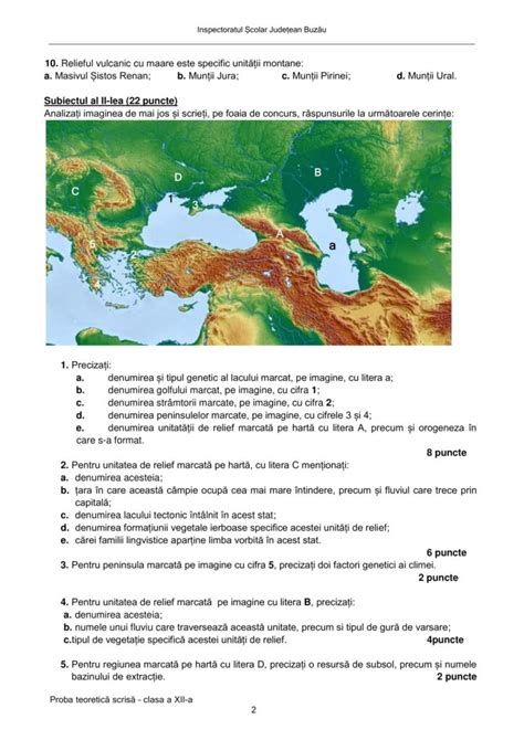 AcademiaABC Olimpiada de Geografie Etapa Judeţeană Clasa a XII a