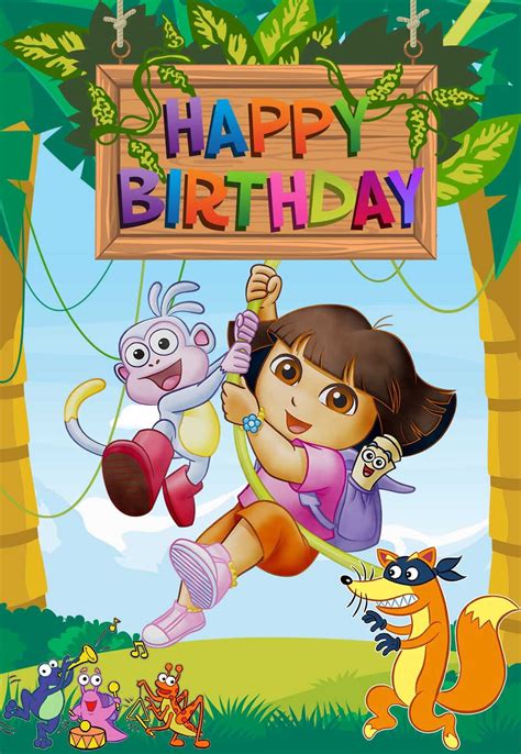 Dora the Explorer Birthday Cards (free) — PRINTBIRTHDAY.CARDS