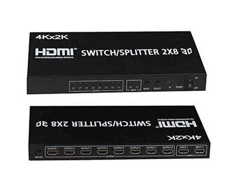 PTYTEC Computer Shop Switch Splitter HDMI 2x8 De 8 Puertos De