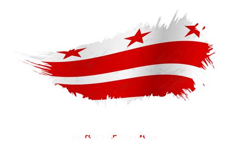 Flag of District of Columbia in grunge style with waving effect ...