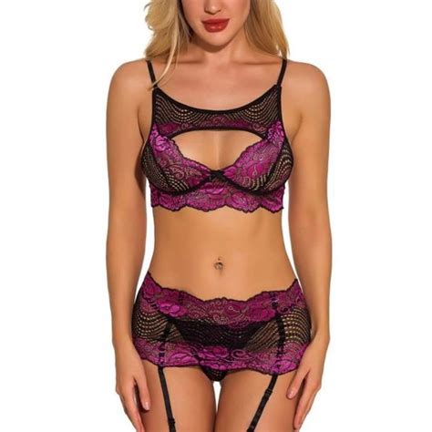 Mesdames Mode Sexy Tentation Lingerie Dentelle Neckband Babydoll Sous