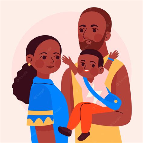 Premium Vector | Hand drawn black family illustration