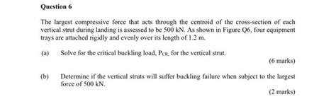 Solved The largest compressive force that acts through the | Chegg.com