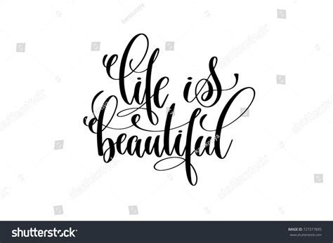 Life Beautiful Hand Lettering Inscription Motivational Stock Vector